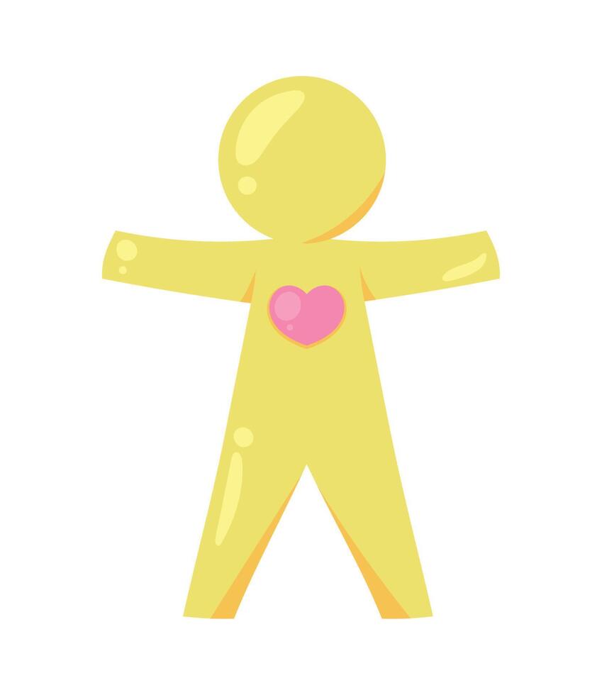 yellow avatar with heart vector