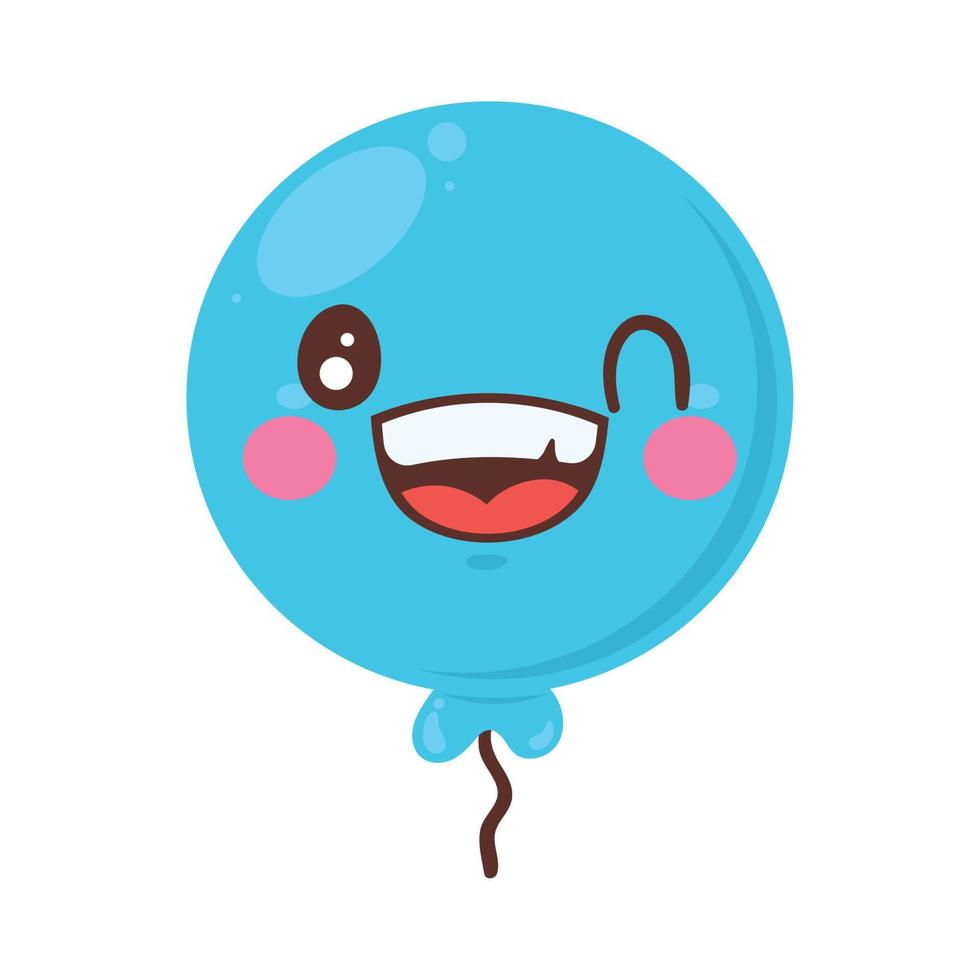 blue balloon helium emoticon vector