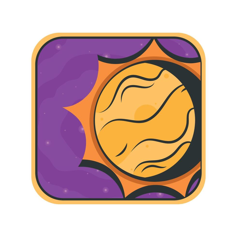 sun space outer sticker vector