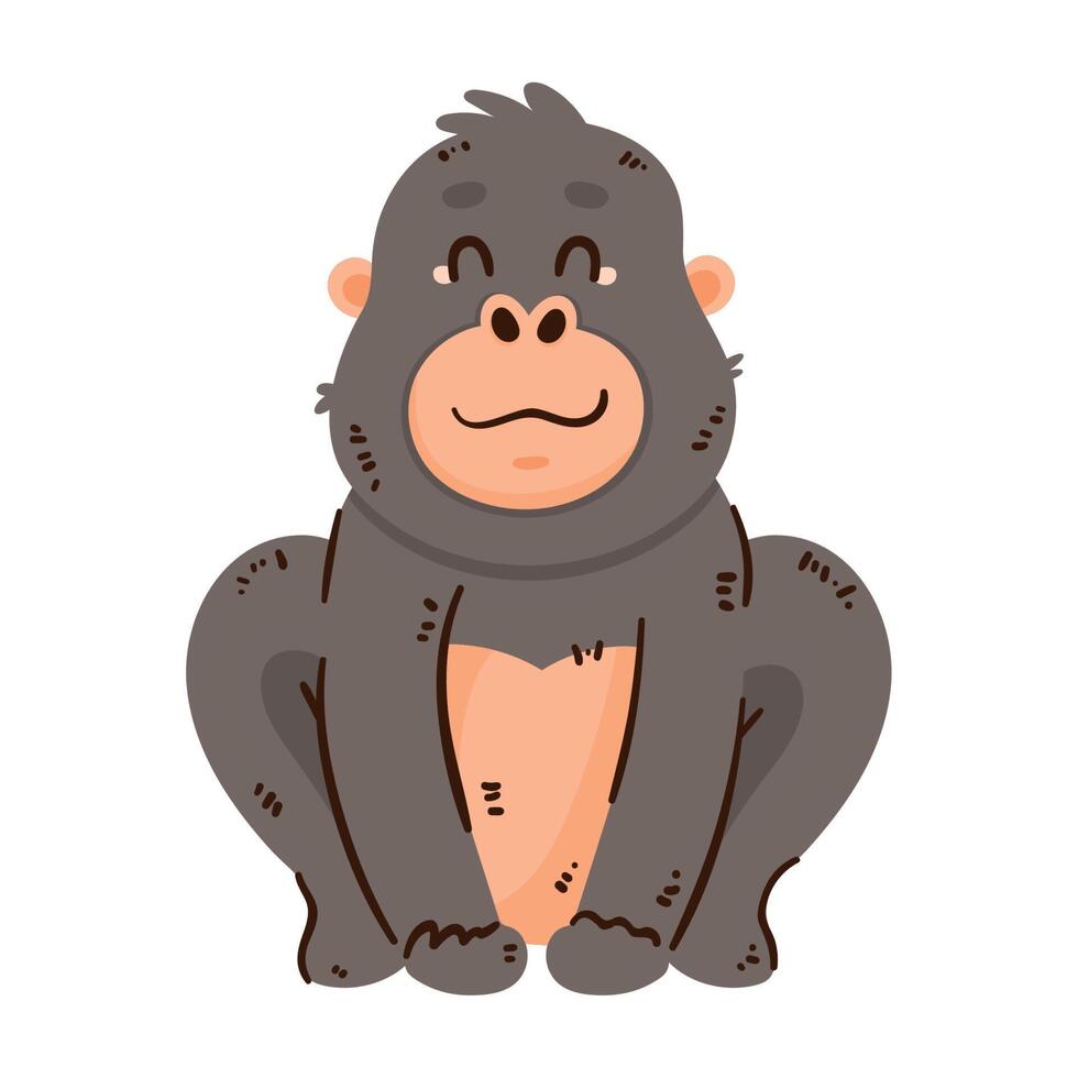 gorilla monkey seated vector