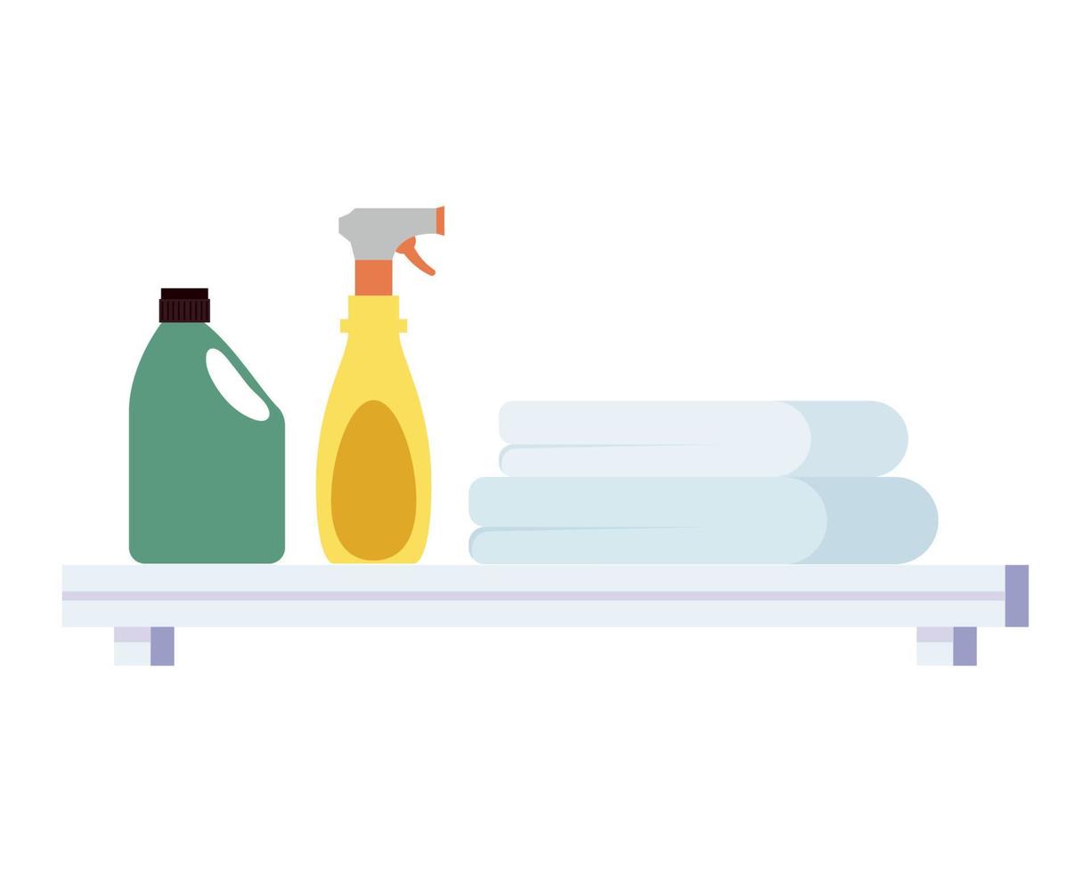 laundry products and towels vector