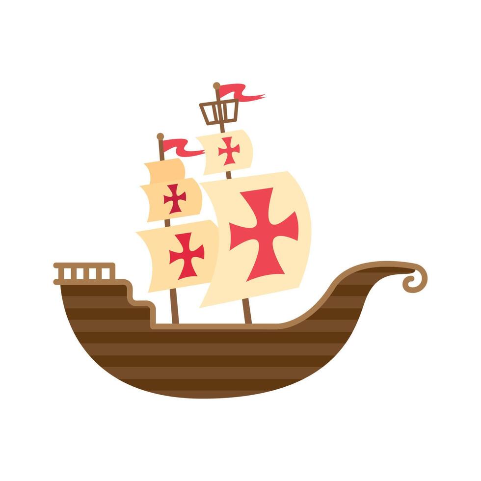 antique columbus caravel vector