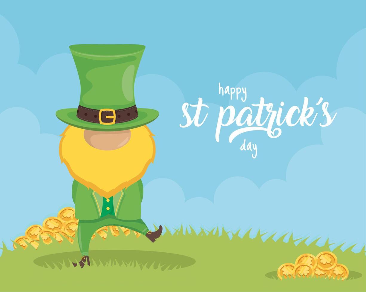 saint patricks day lettering poster vector