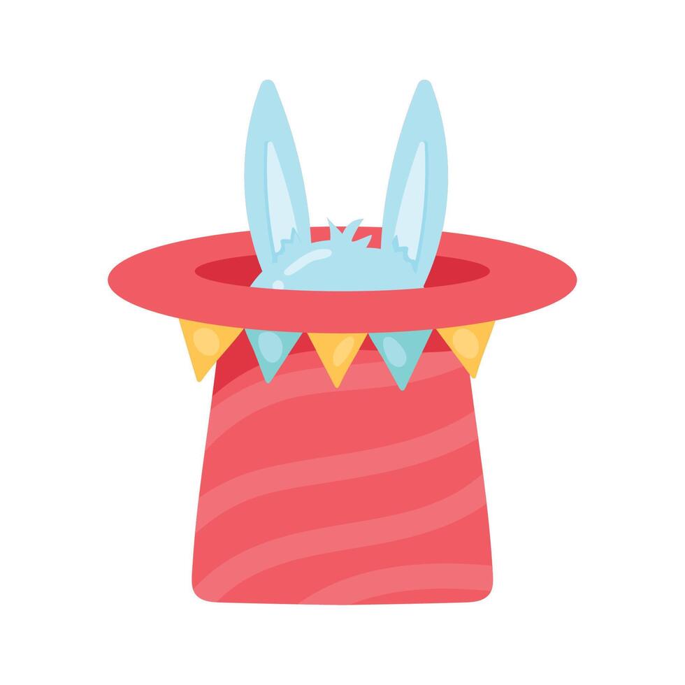 sombrero de mago con orejas de conejo vector