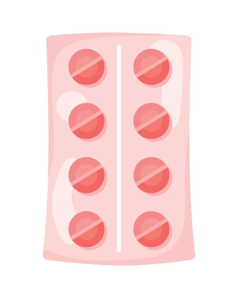 pastillas rosas medicas vector