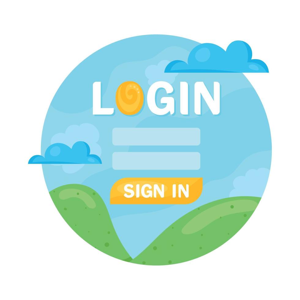 login template with landscape vector