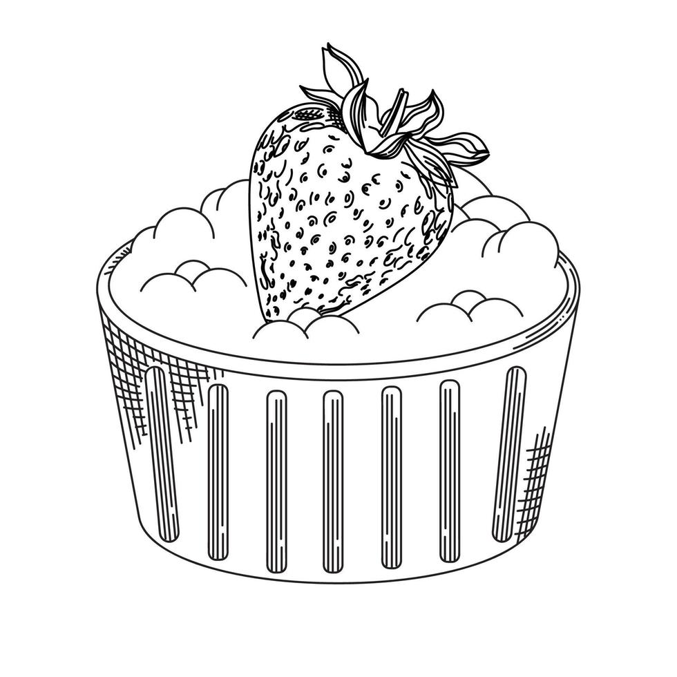 strawberries with cream vector