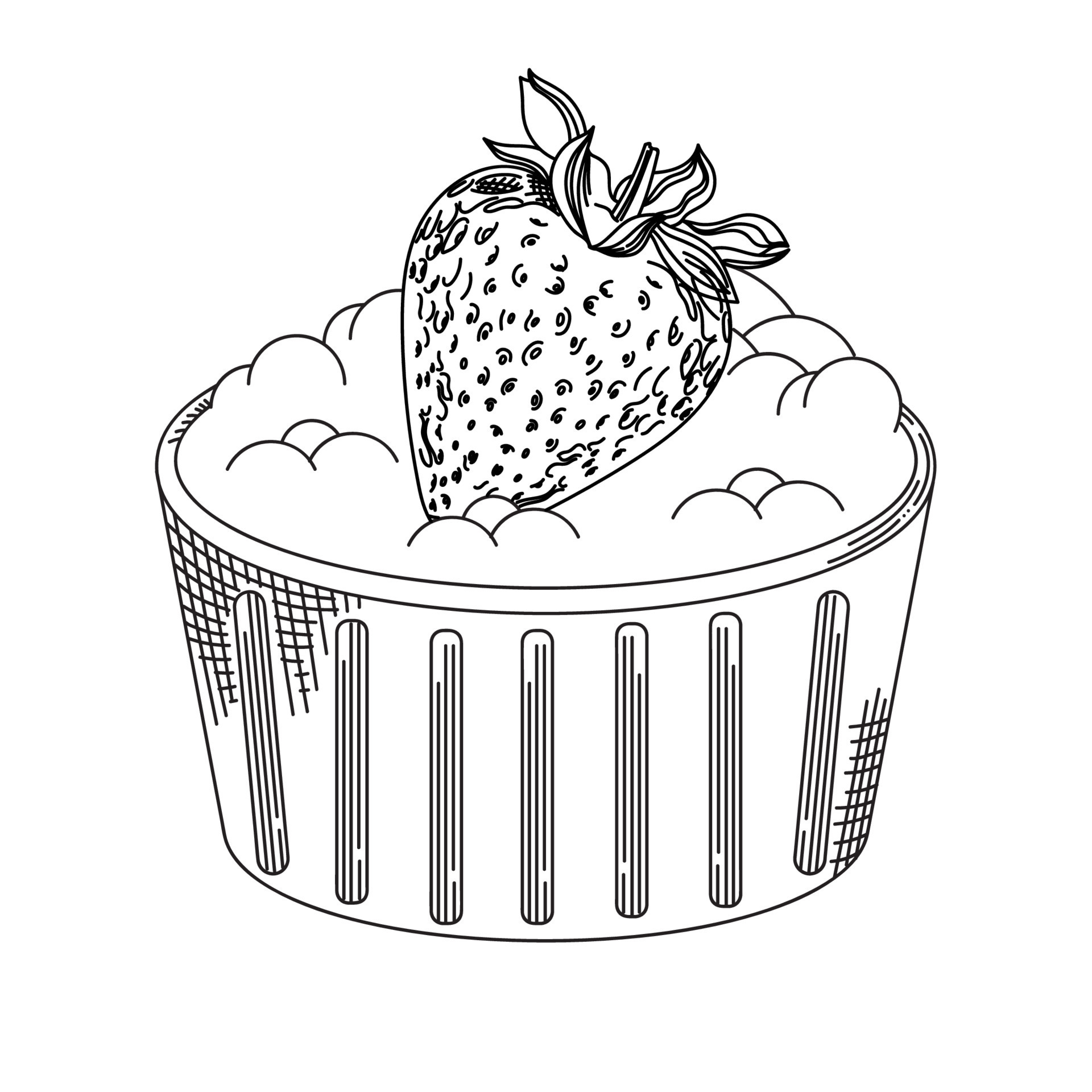 strawberries with cream 11453356 Vector Art at Vecteezy