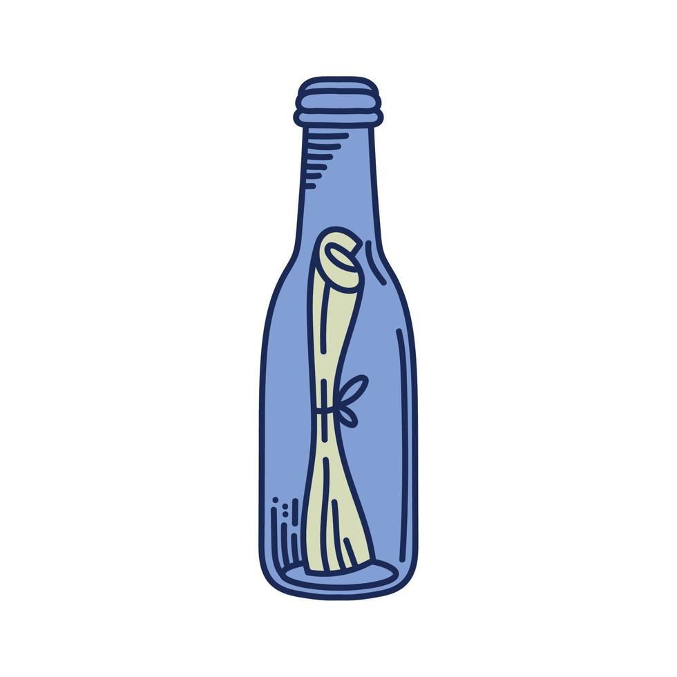 message bottled nautical retro vector