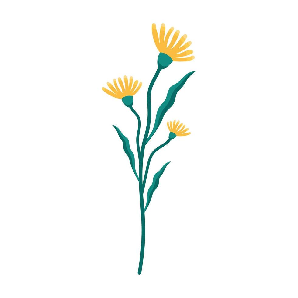 yellow flowers in branch vector