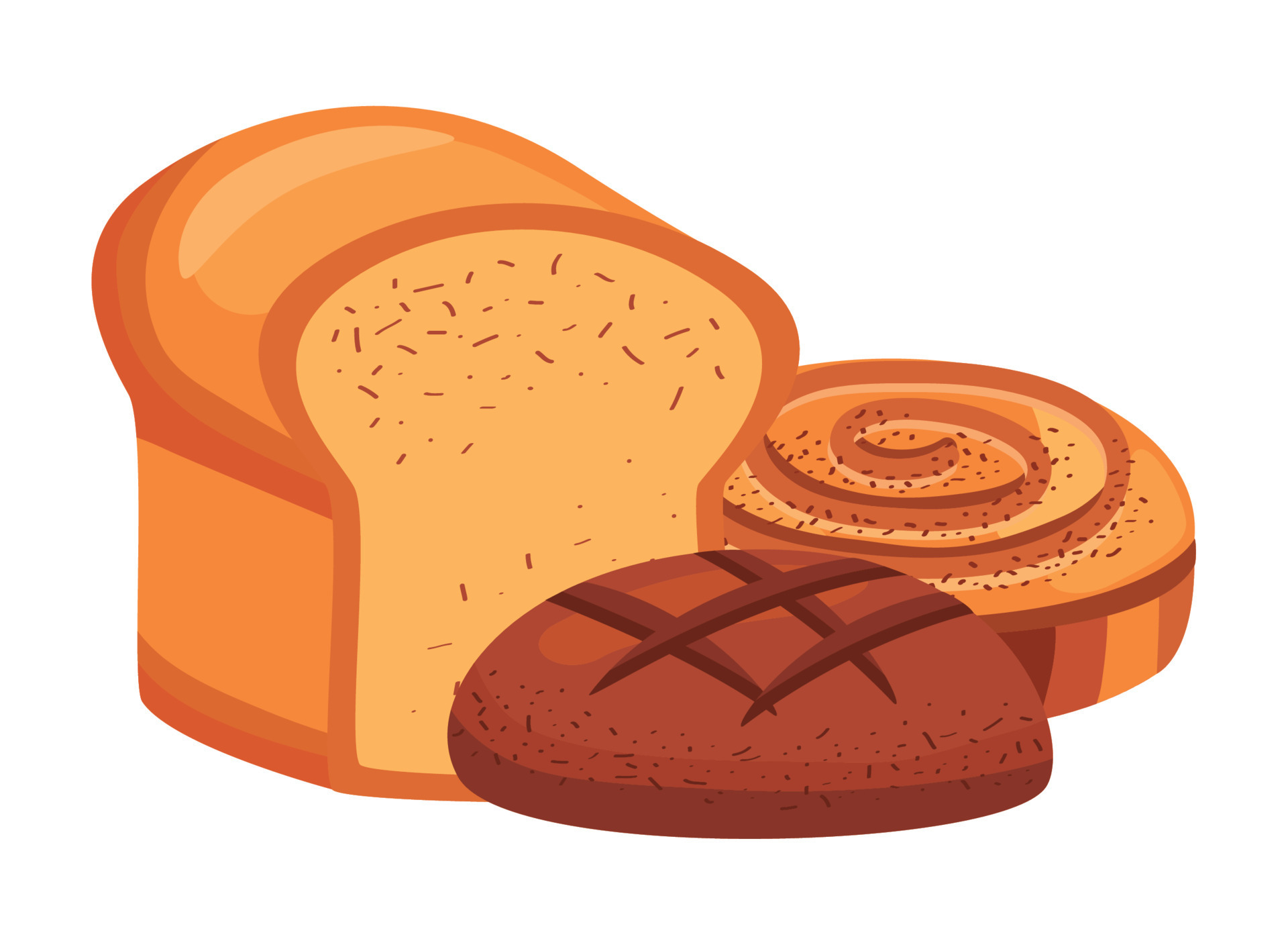 bread and roll 11453368 Vector Art at Vecteezy