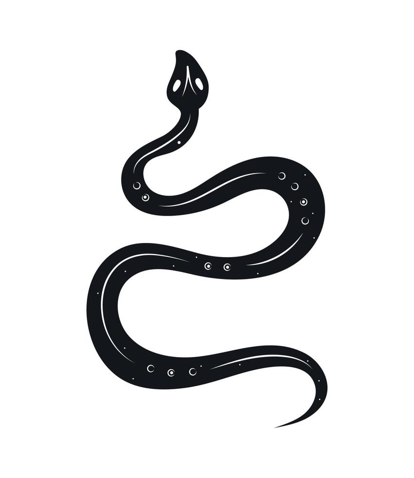 tatuaje de estilo minimalista de serpiente vector