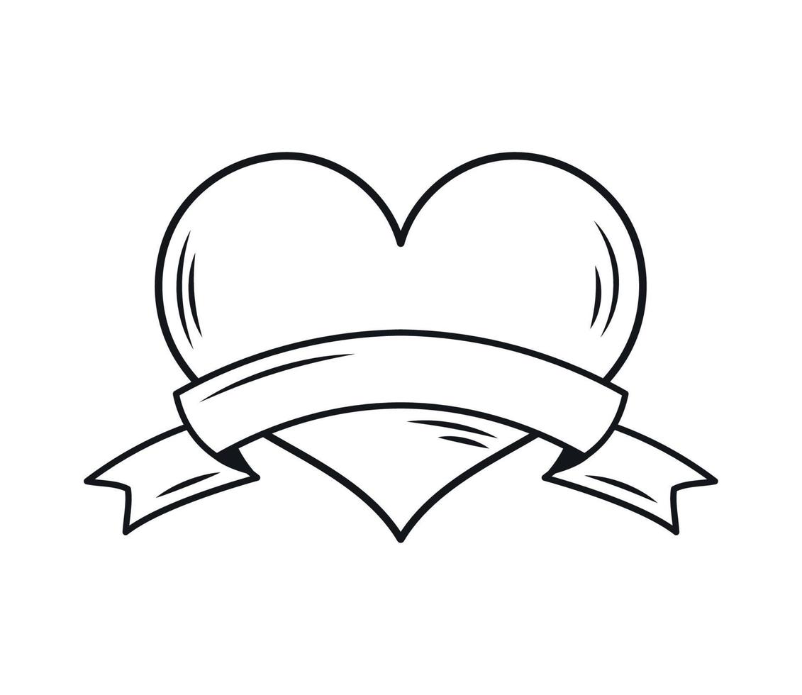 tatuaje de corazón de estilo minimalista vector