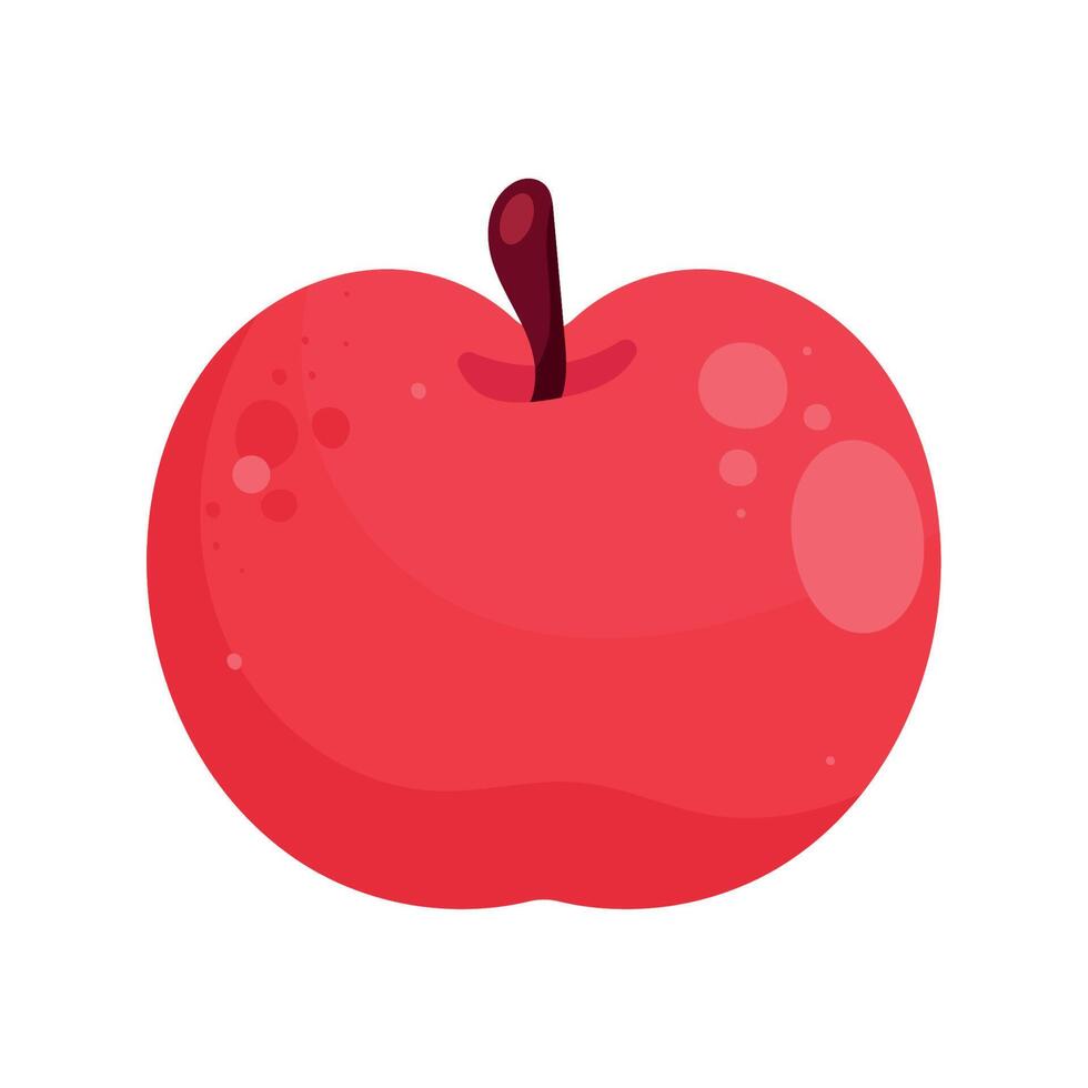 manzana roja fruta fresca vector