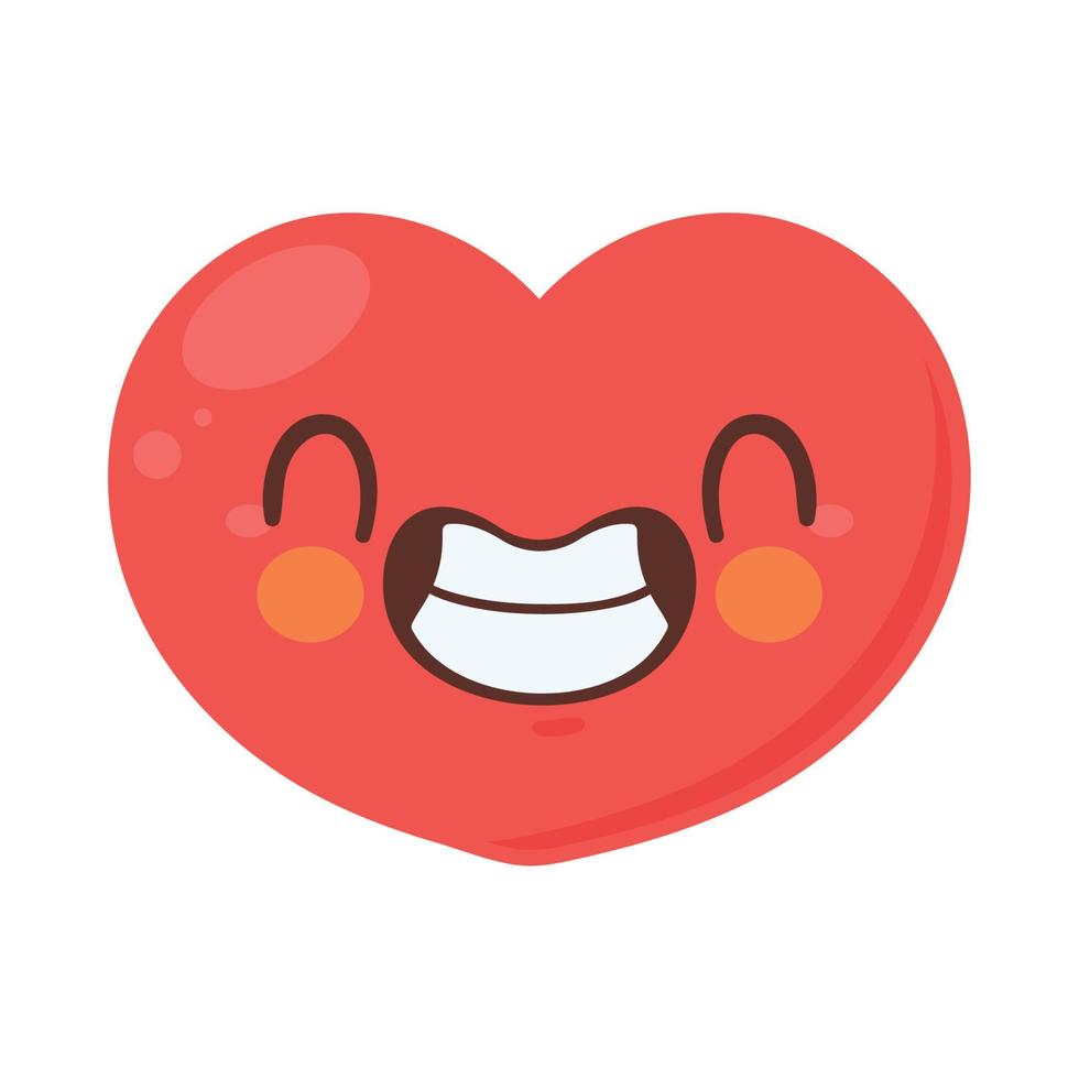 happy heart emoticon vector
