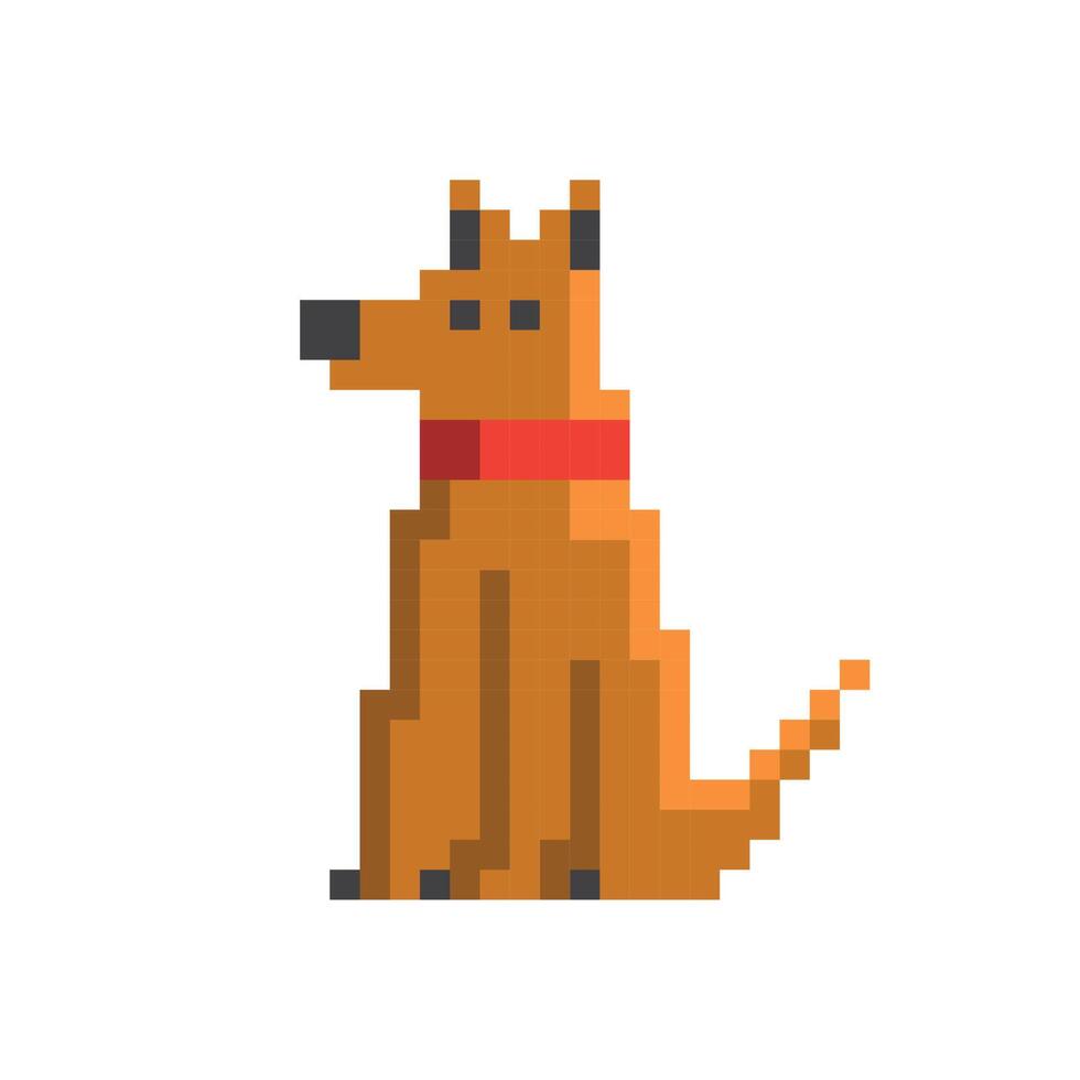 dog pixel art style vector