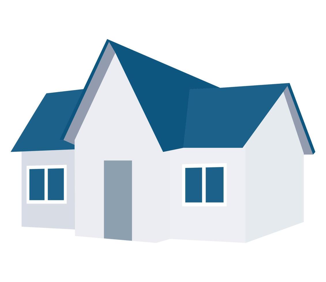 house with roof blue vector