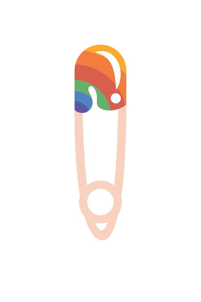 clothes pin with lgtbi flag vector