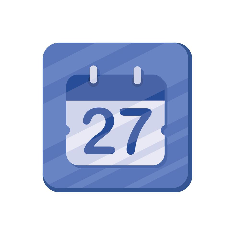 calendar blue app button vector