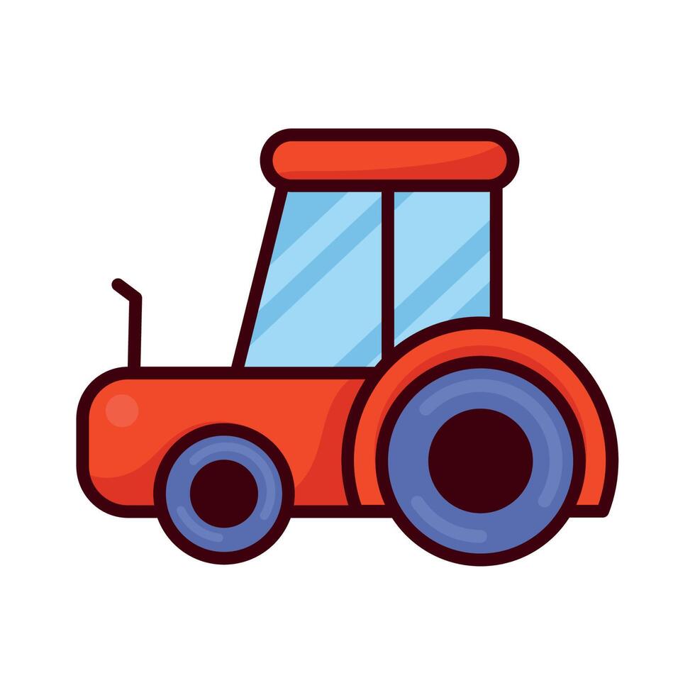 red tractor vehicle farm vector