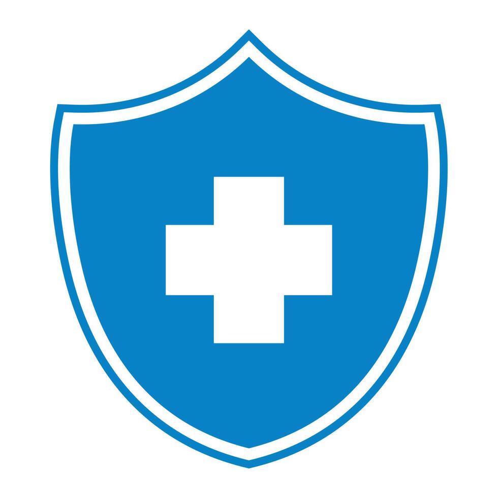 cross in shield medical vector