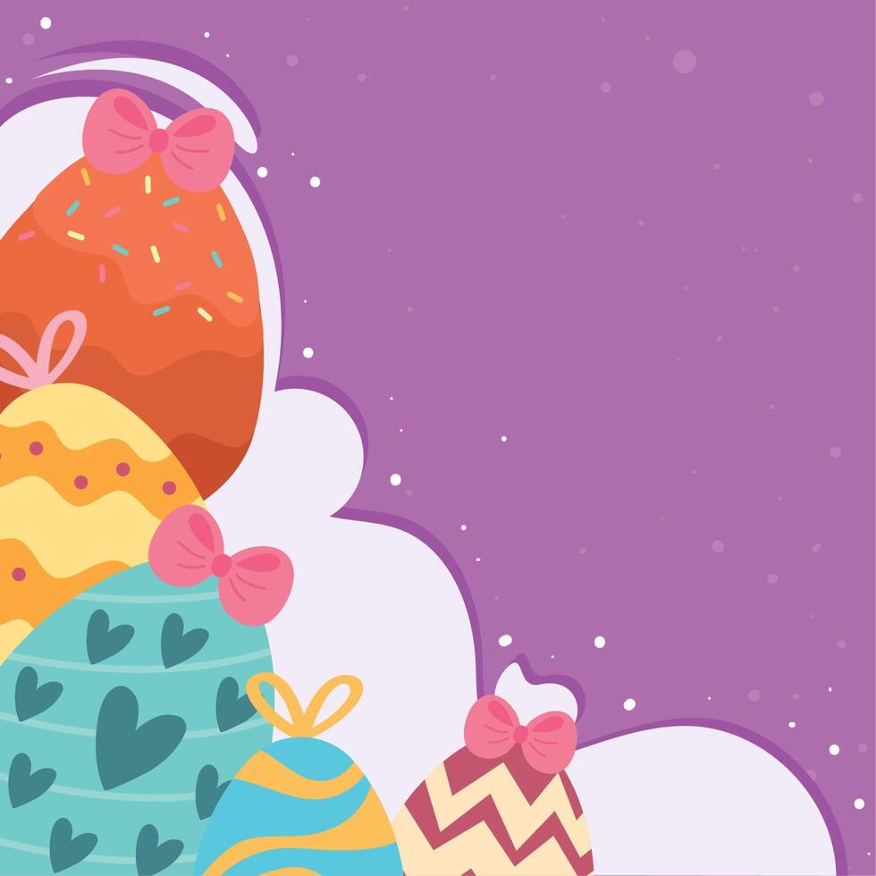 easter eggs seasonal frame vector