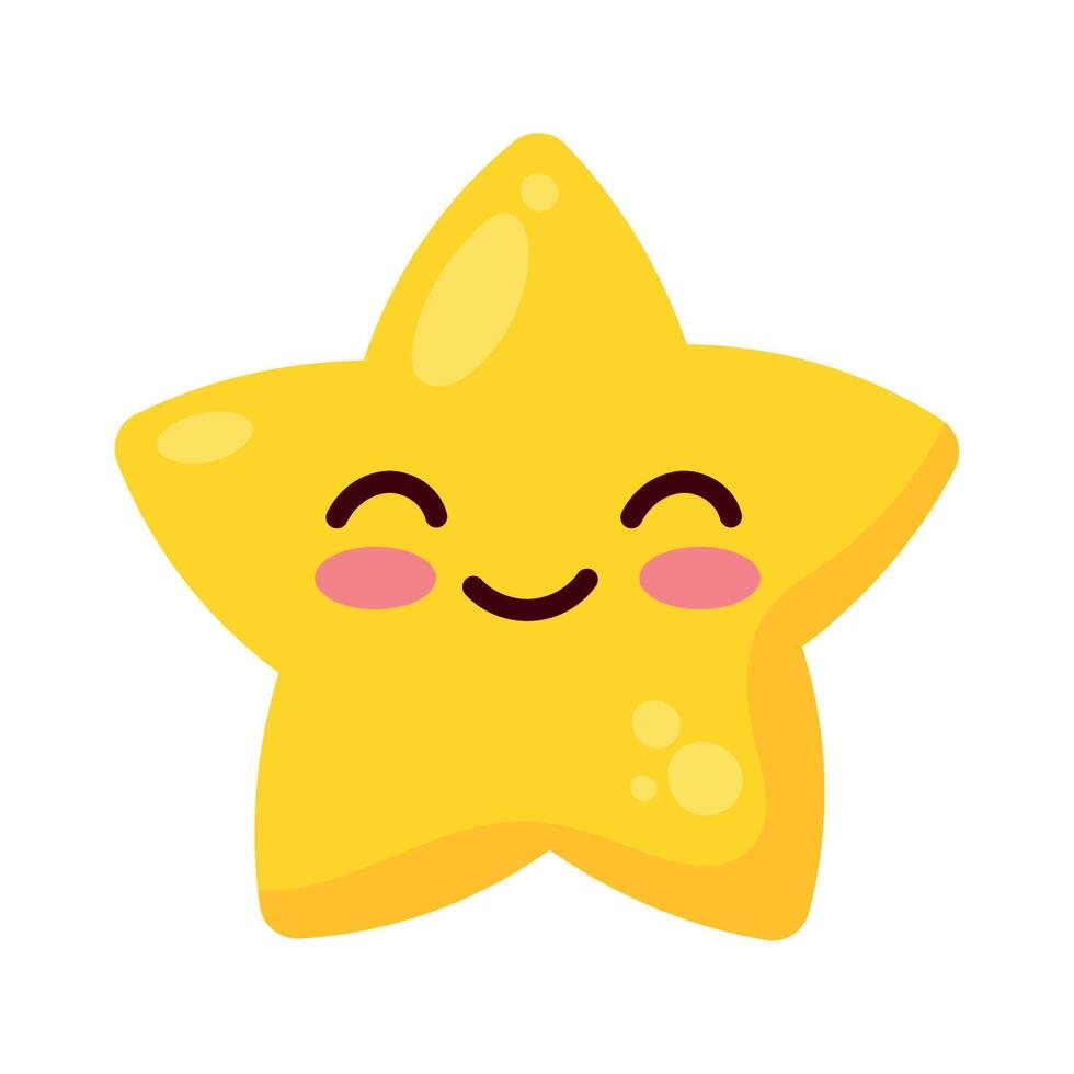star kawaii comic style vector