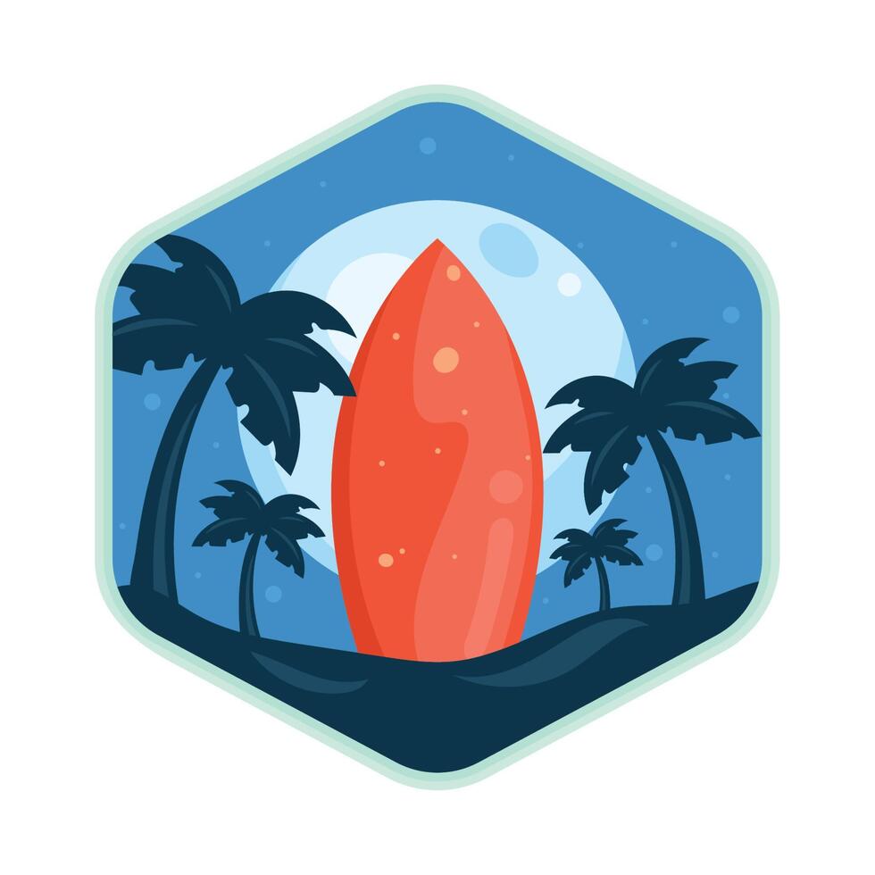 surfboard sport badge vector