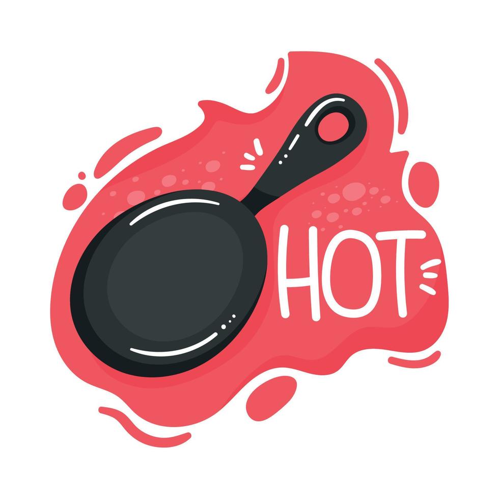 hot lettering in pan vector