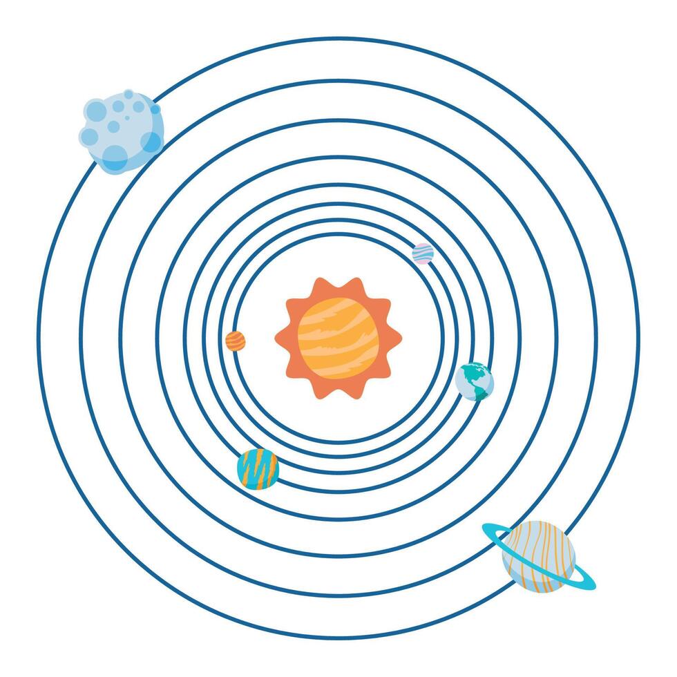 solar system space outer vector
