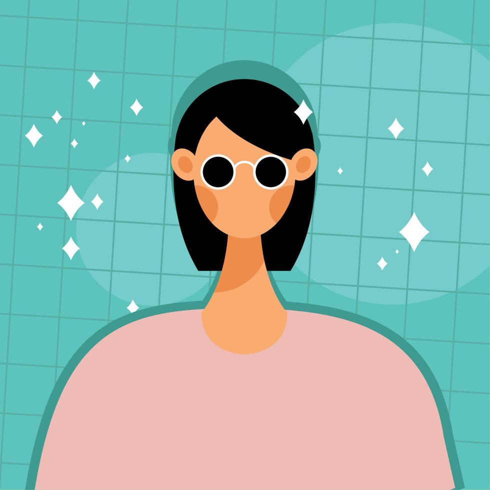 mujer con gafas de sol vector