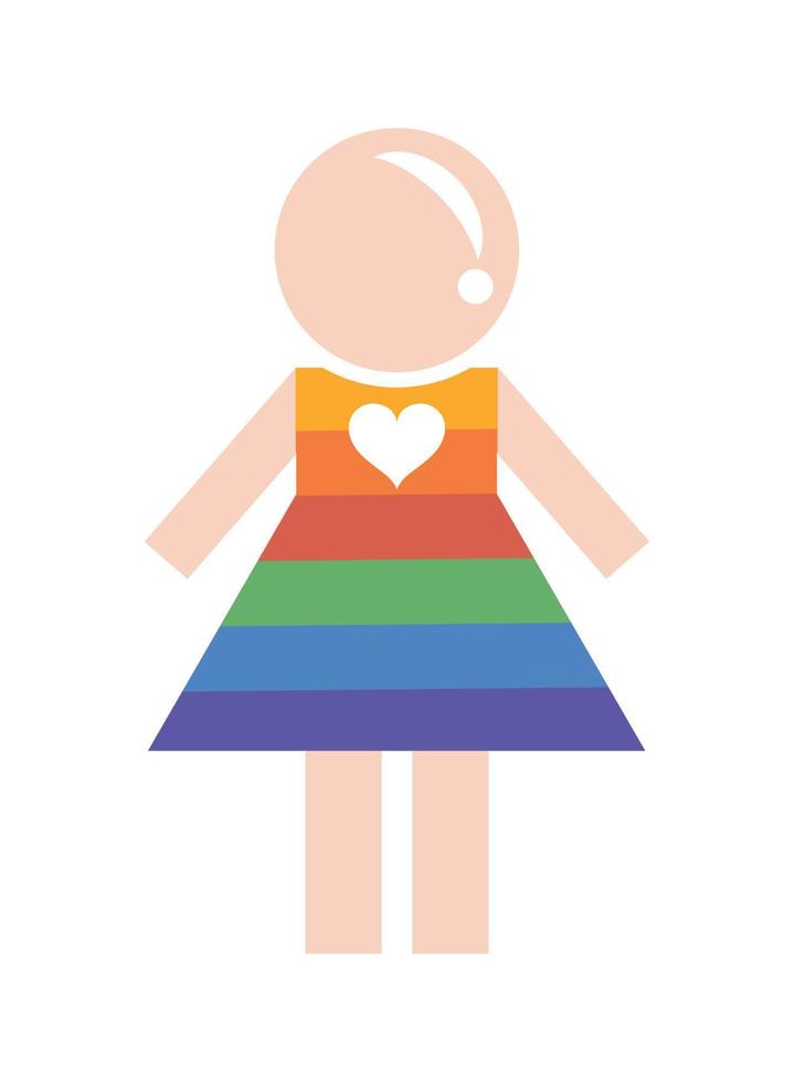 mujer con vestido lgtbi vector