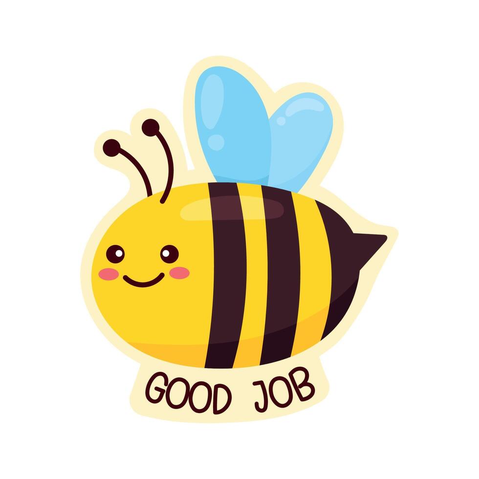 abeja buen trabajo vector