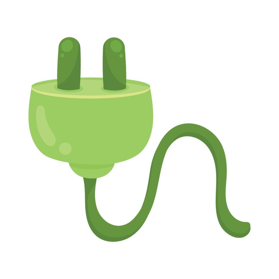 green ecology energy plug vector