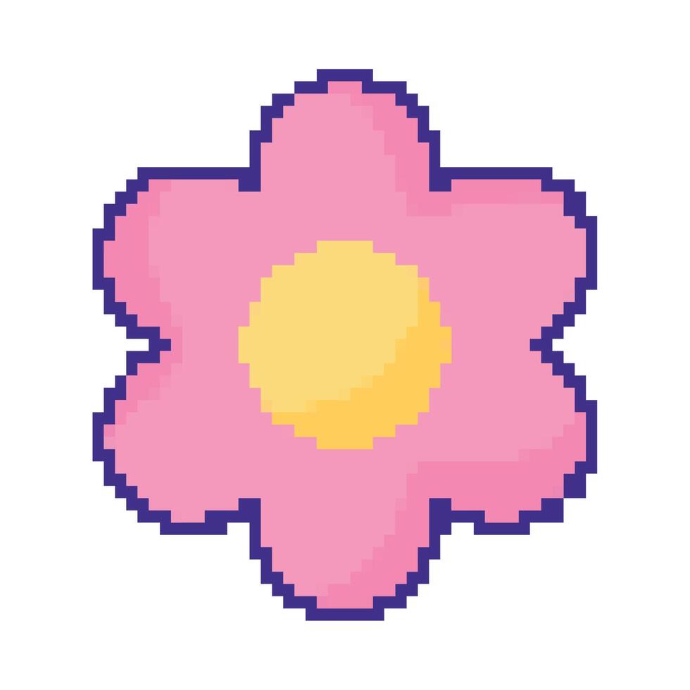 flower pixel art vector