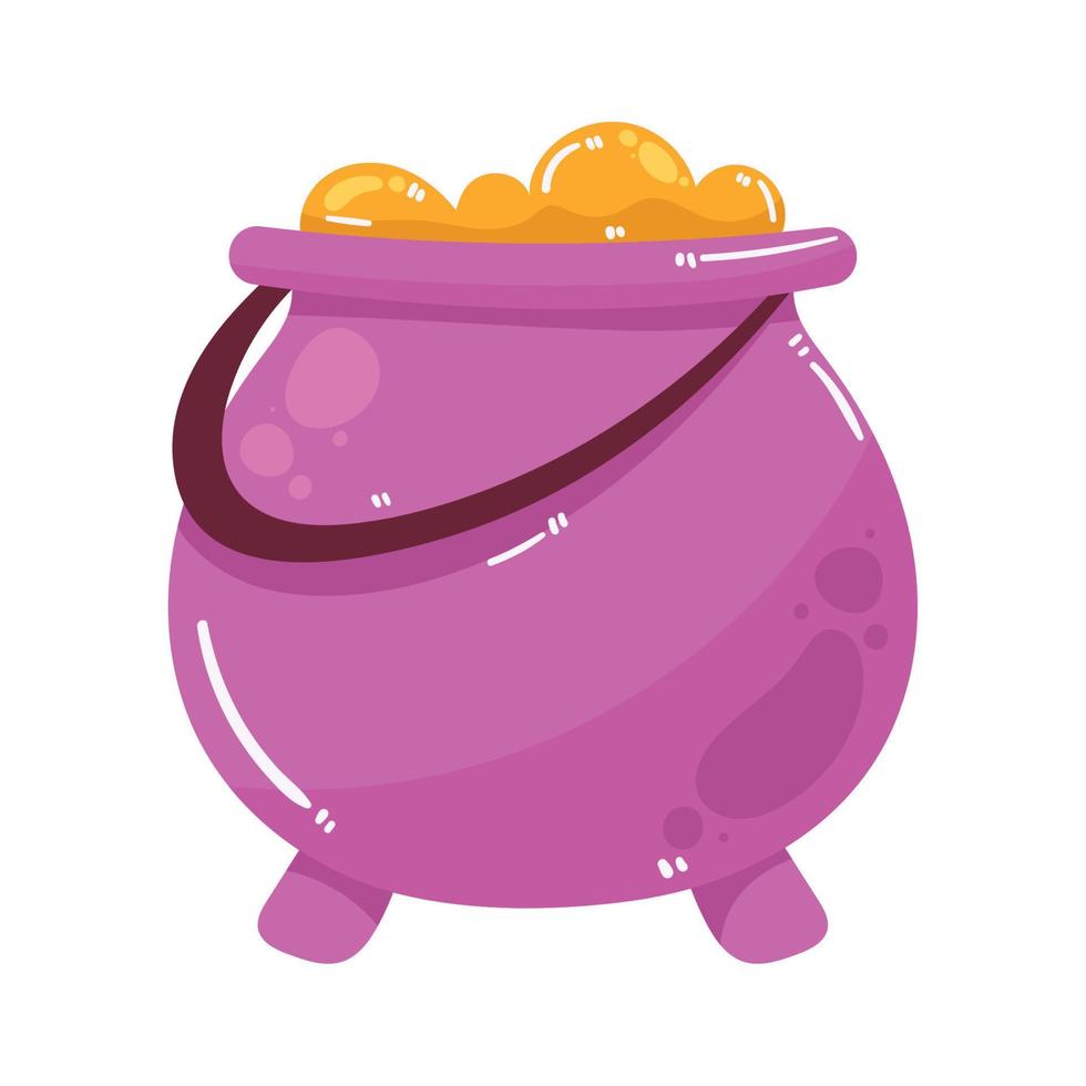 halloween witch cauldron vector