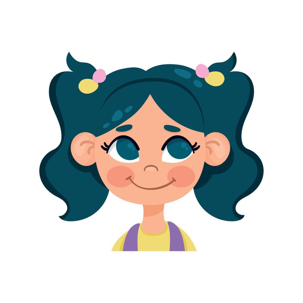 cute little girl head vector