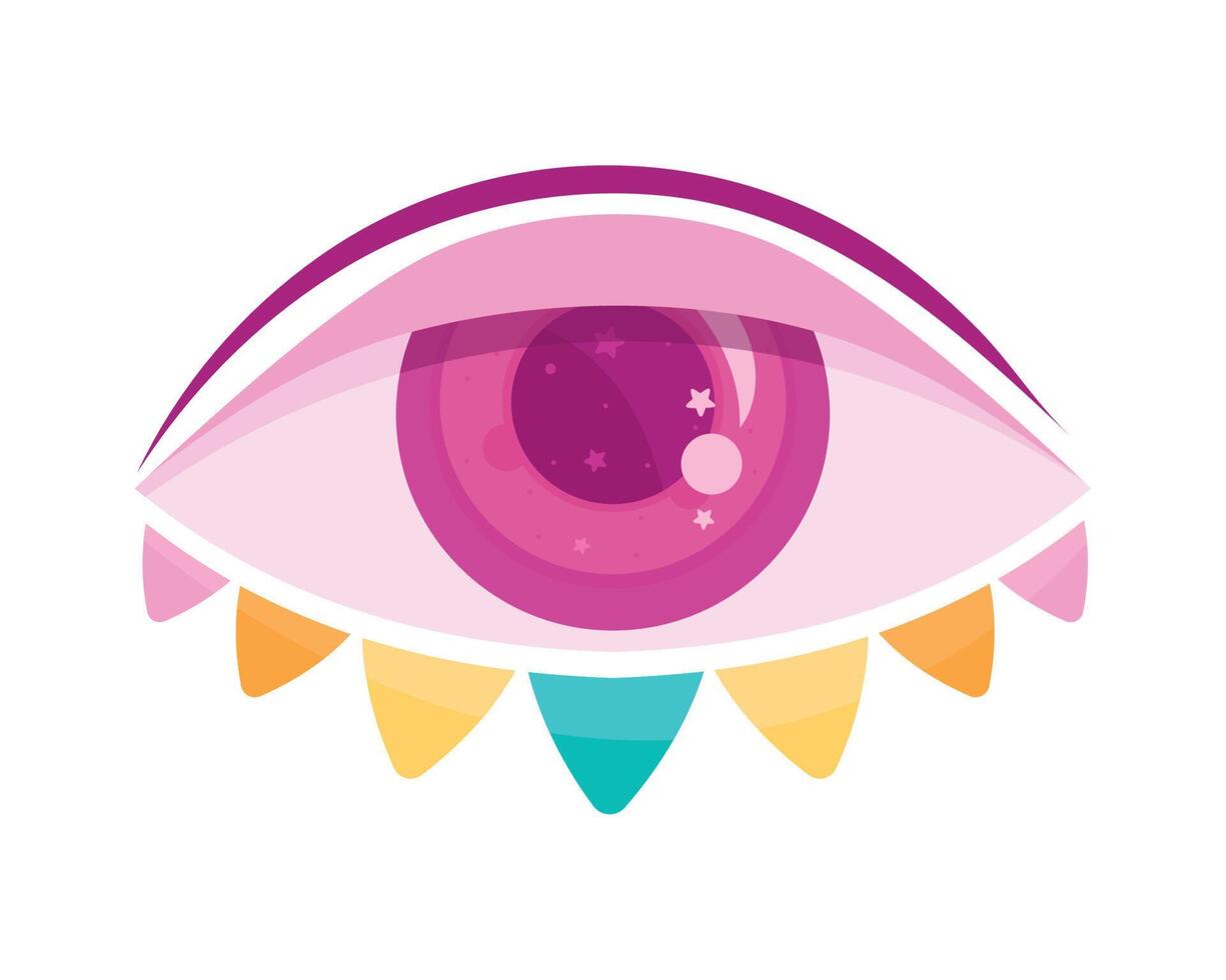 eye human with garlands vector