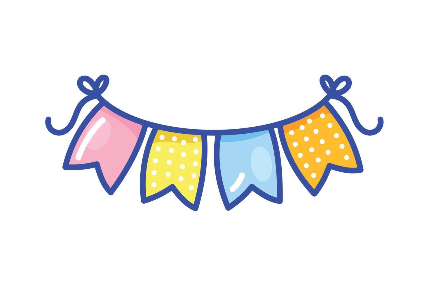 birthday party garlands celebration vector