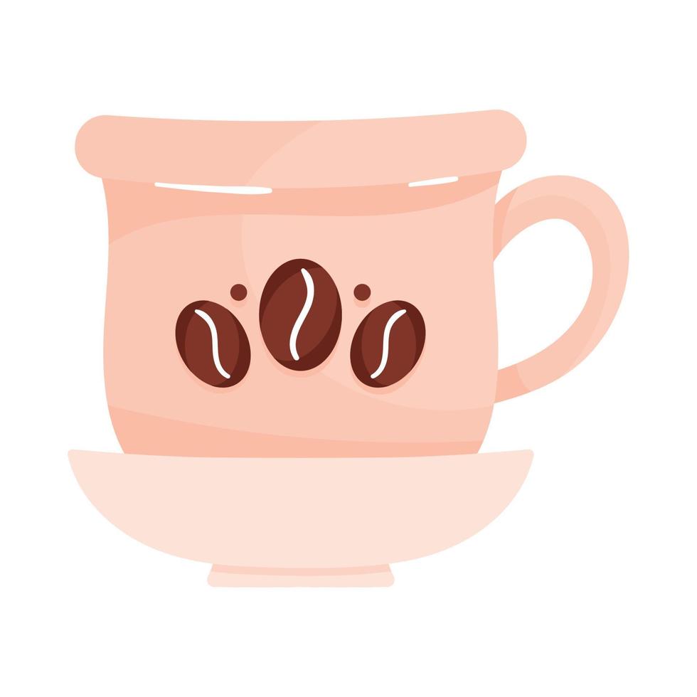 pink coffee cup drink vector
