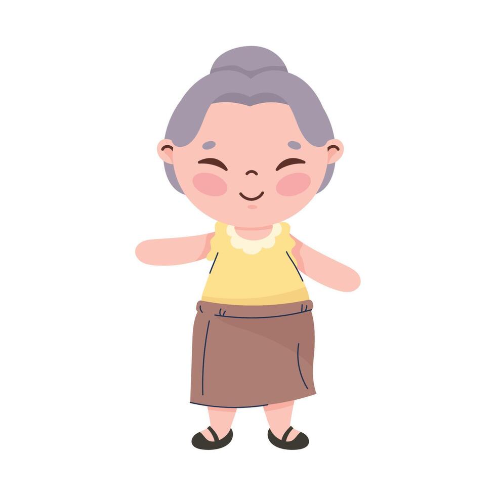 korean old woman standing vector