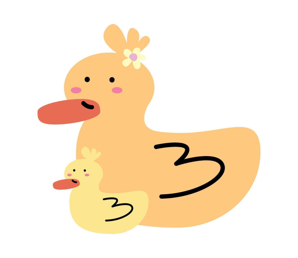 ducks family tender characters vector