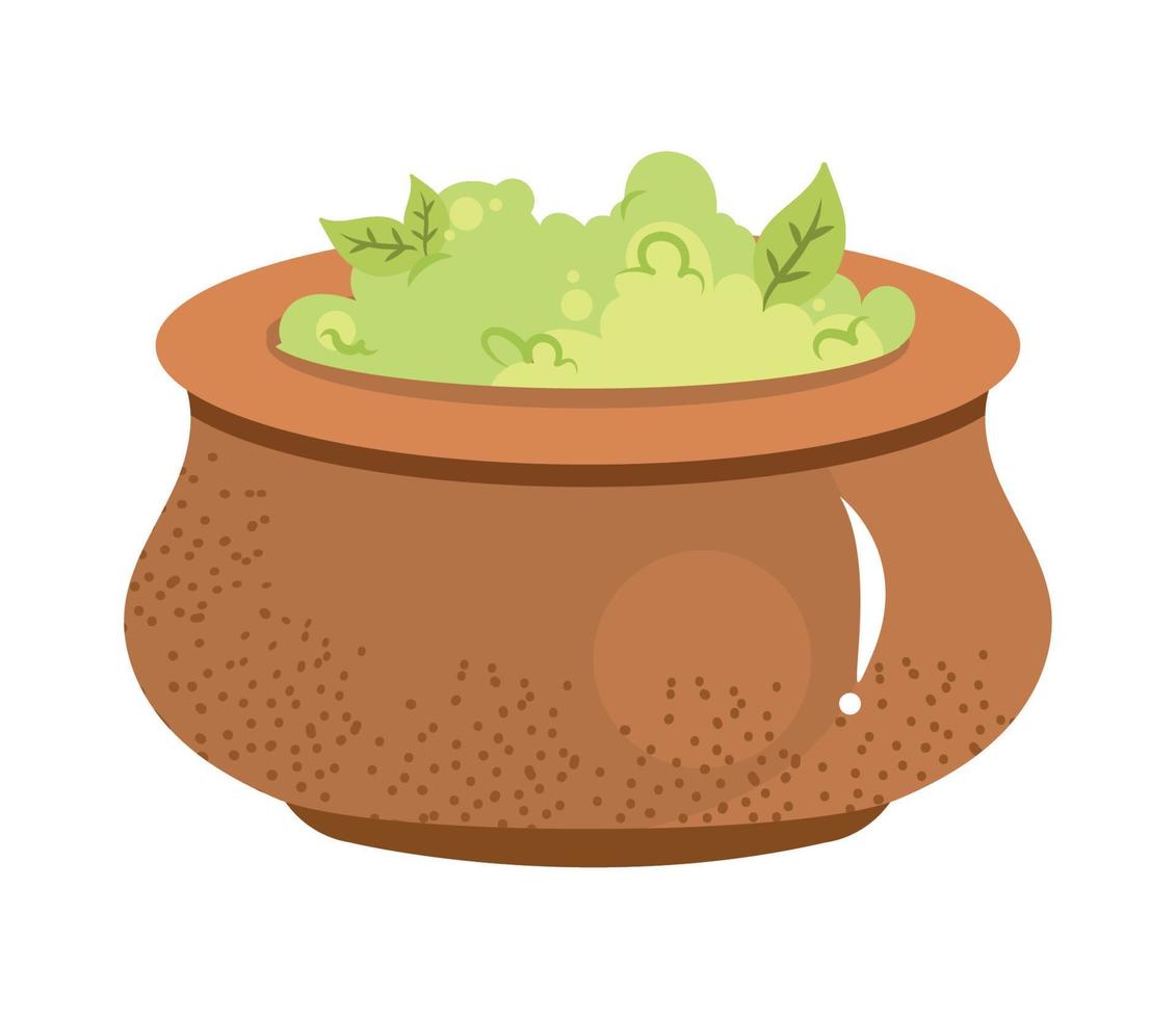 clay bowl with tea vector