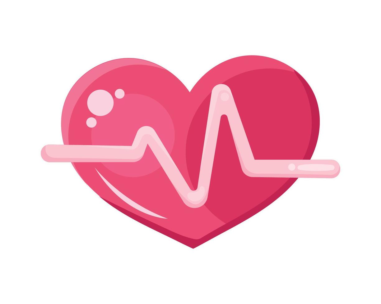heart cardio with heartbeat vector