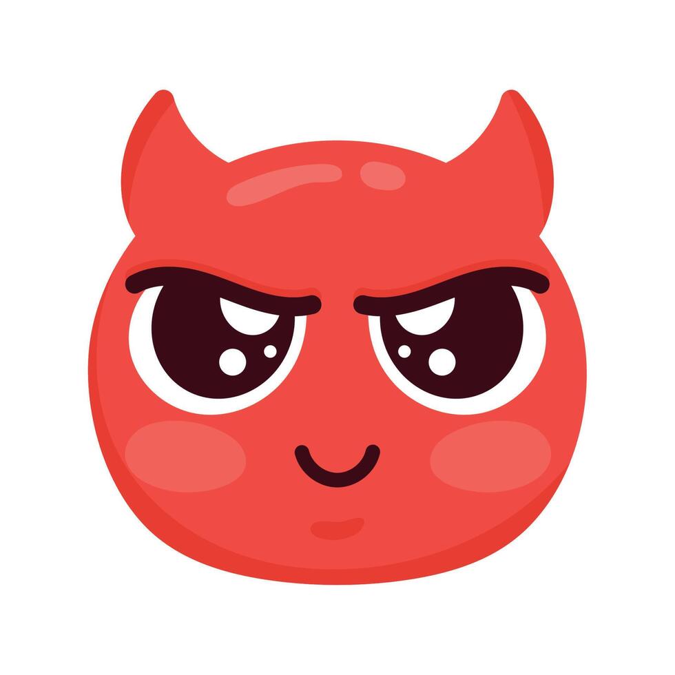 carácter de la cara del emoji del diablo vector