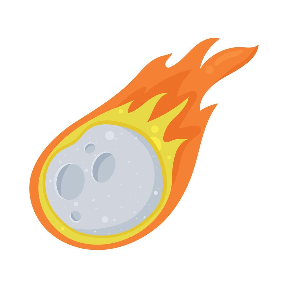 meteorite onfire space outer vector