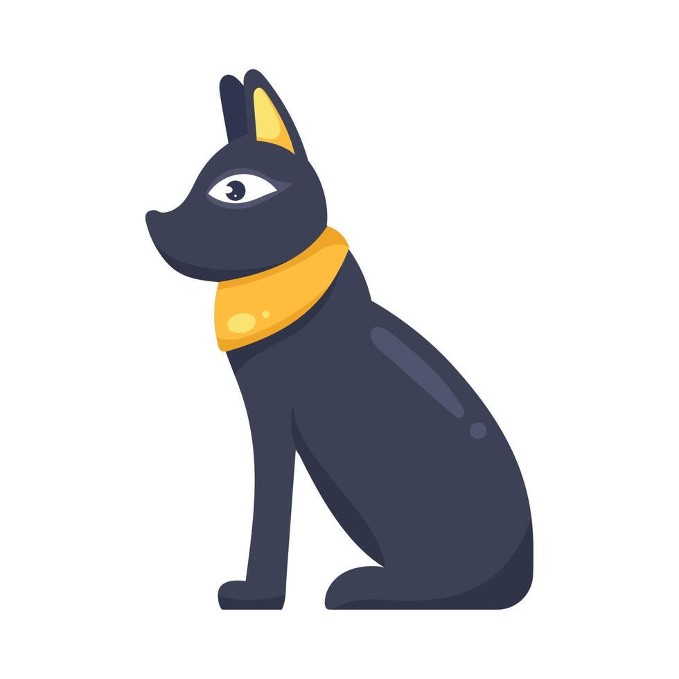 bast egyptian cat statue vector