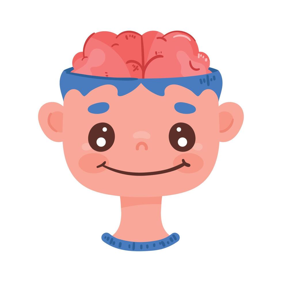 man with brain organ vector