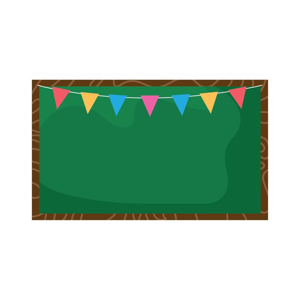 chalkboard with garlands vector