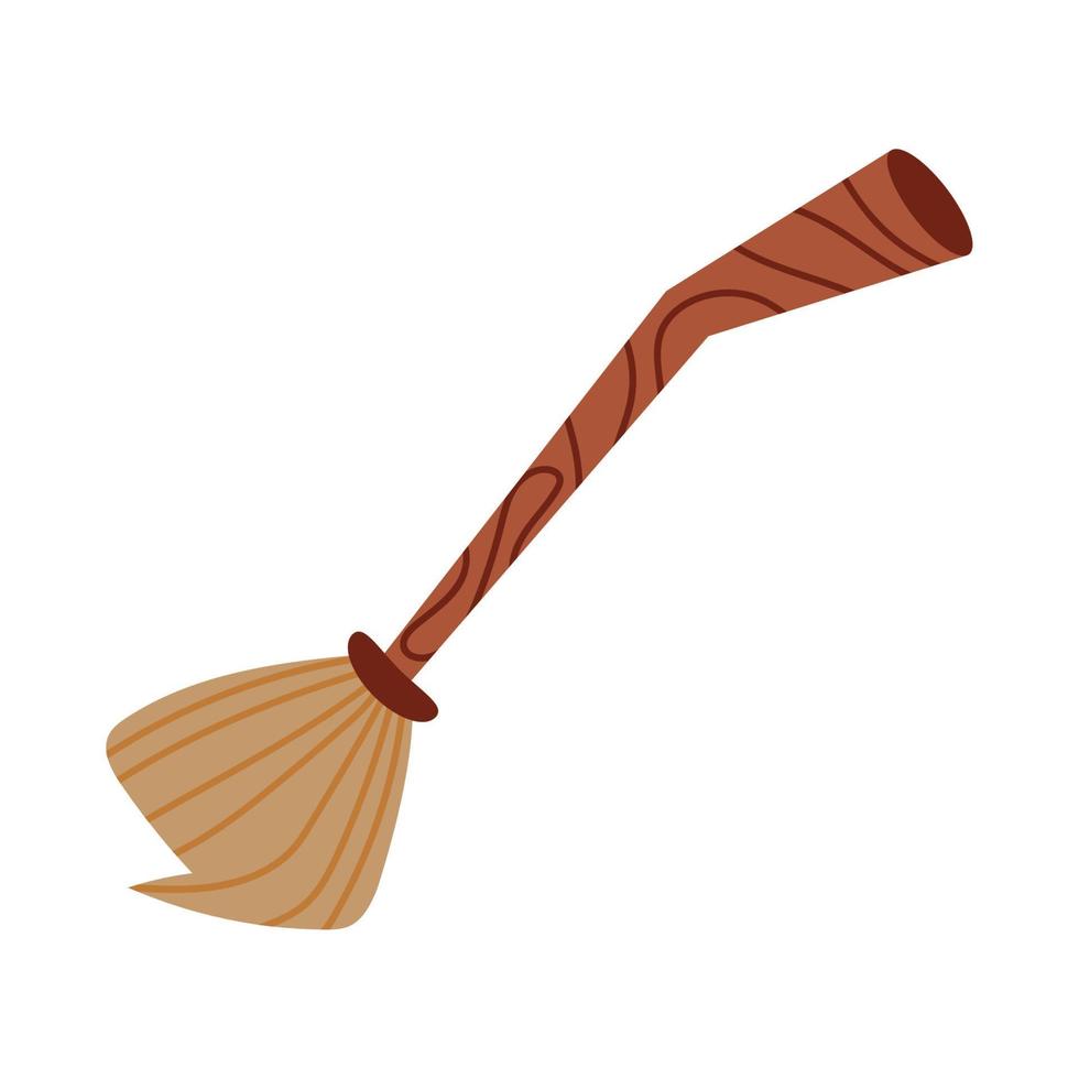 halloween magic broom vector